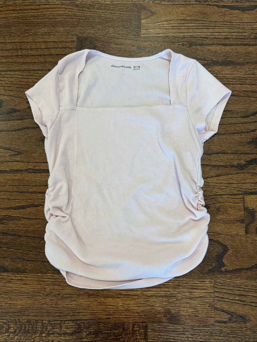 abercrombie kids pale pink square-neck ribbed tee